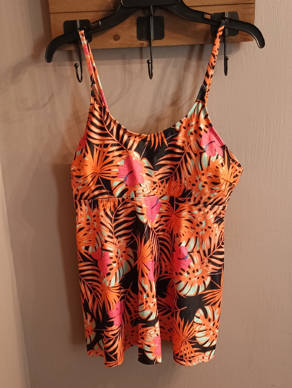 Tropical Floral Tankini Top  SZ XL